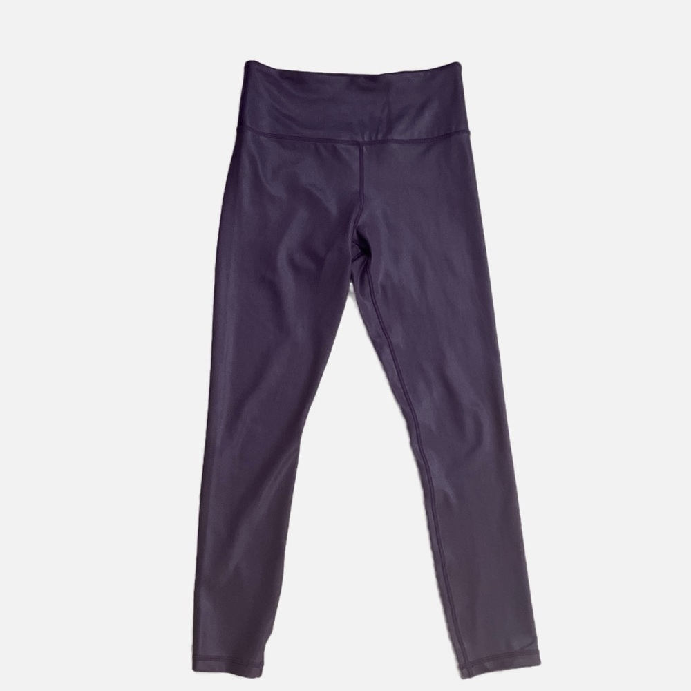 Zyia Active Plum Metallic Light n Tight 7/8 24"Leggings‎ Size 4 Yoga